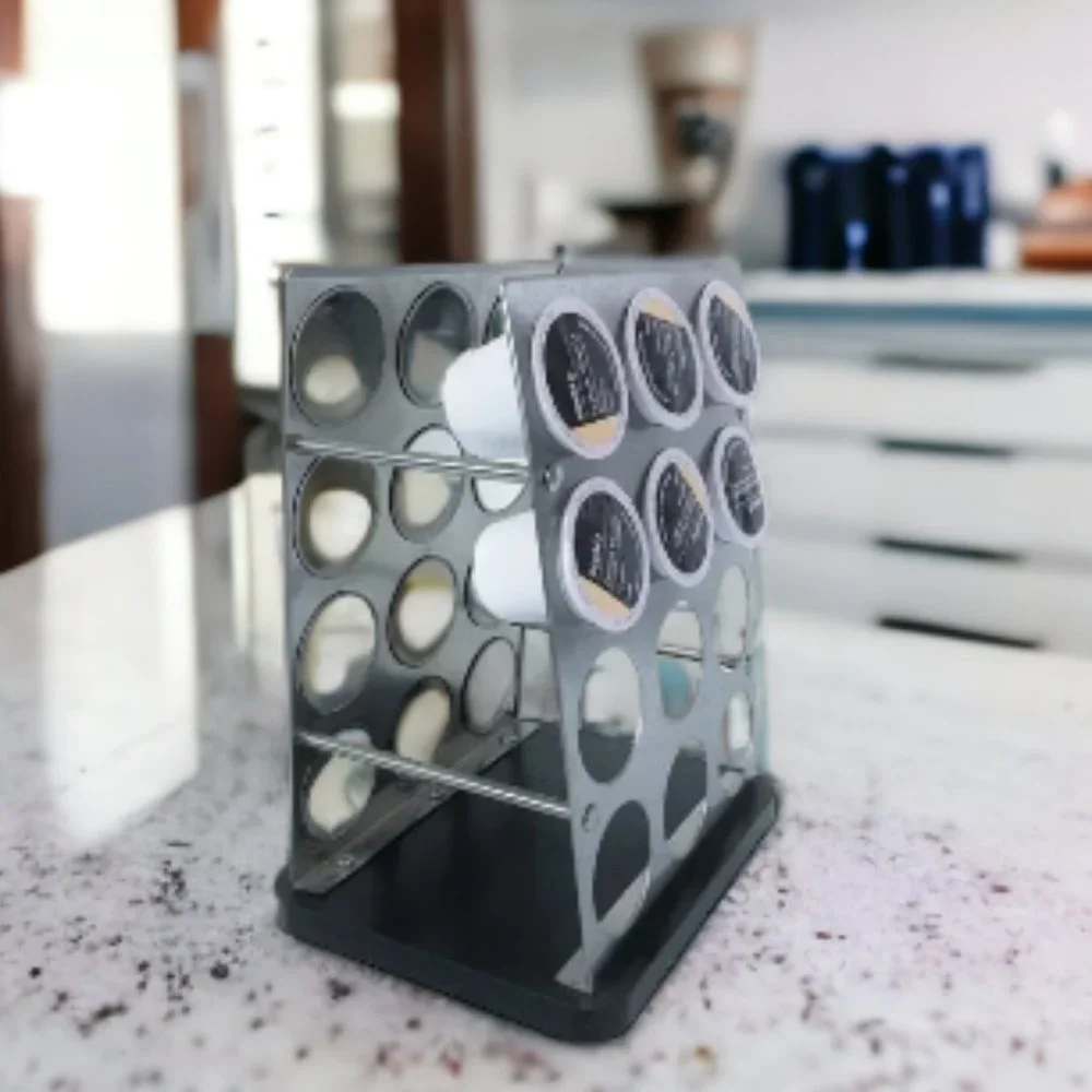 Stainless Steel Swivel Carousel K-Cup Coffee Holder